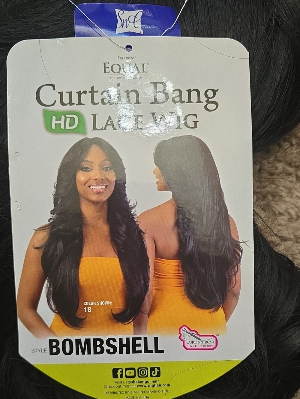Bombshell Curtain Bang in 1B Black